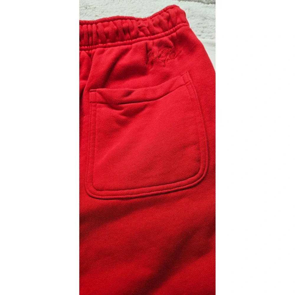 Jordan Essentials Mens Fleece Jogger Pants Red Jumpman Sweatpants Medium